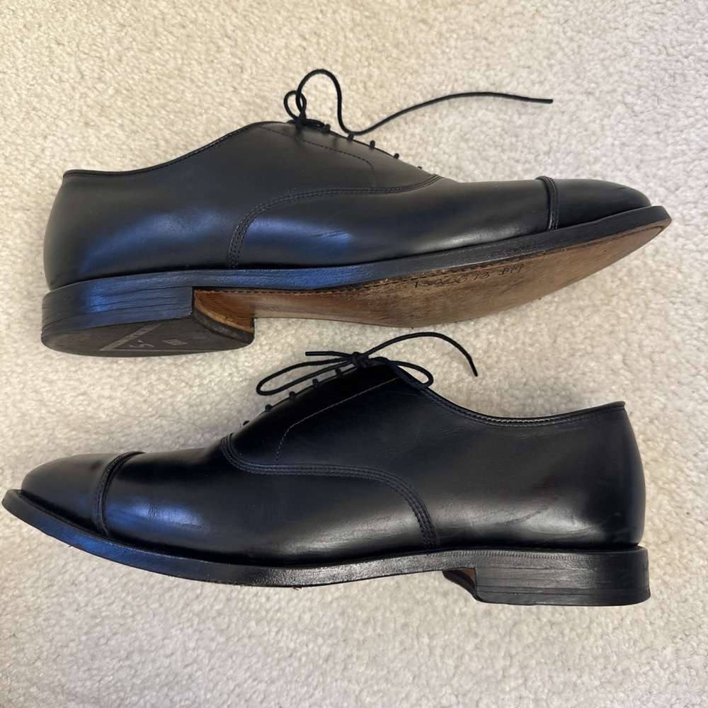 Allen Edmonds Park Avenue Oxfords Dress Shoes Mens Sz 10.5 Black Leather Cap Toe - Picture 8 of 11